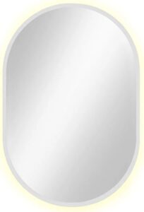 Białe lustro owalne led 95×40 cm – podświetlenie led, wodoodporne, nowoczesny design