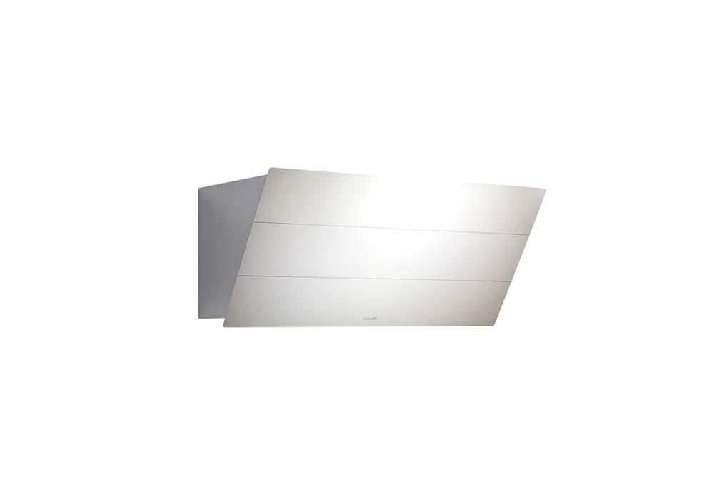 FOSTER 2450190 FL SLIM WHITE HOOD – nowoczesny kaptur ścienny, stal nierdzewna, białe szkło, 90 cm