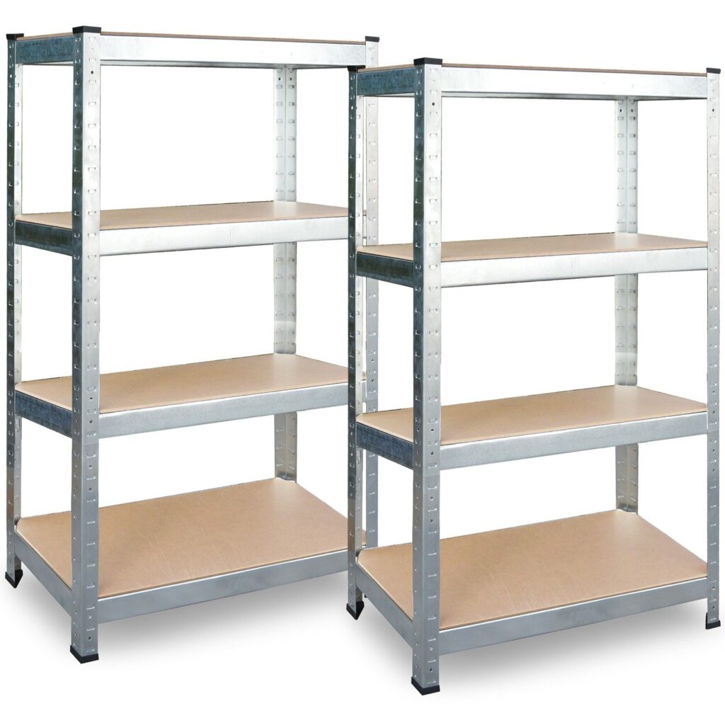 Regał metalowy magazynowy Plonos PL-701 – zestaw 2 szt, 174x80x40 cm, pięciopoziomowy, stalowy