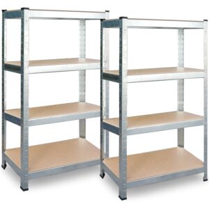 Regał metalowy magazynowy Plonos PL-701 – zestaw 2 szt, 174x80x40 cm, pięciopoziomowy, stalowy