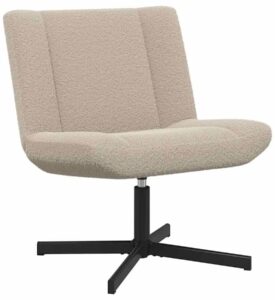 Jasnoszary nowoczesny fotel obrotowy Wirl – ergonomiczne wsparcie, 360° rotacja, kompaktowe wymiary, stalowa konstrukcja