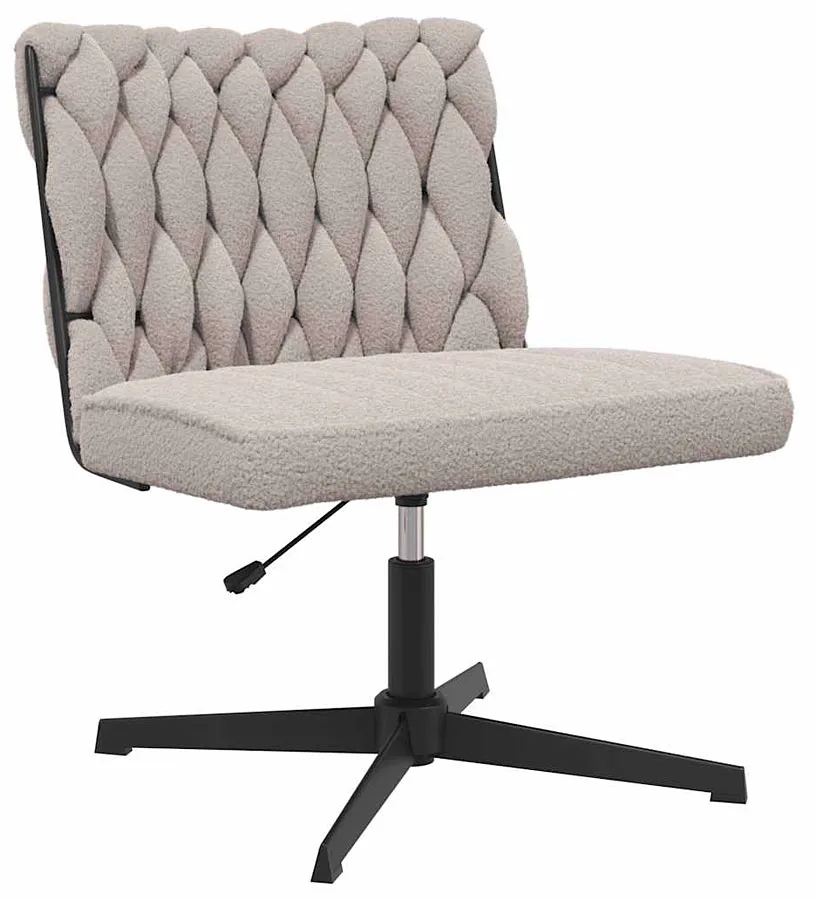 Jasnoszary nowoczesny fotel obrotowy pleciony B4-F73 – minimalistyczny design, regulacja wysokości, komfortowe siedzisko