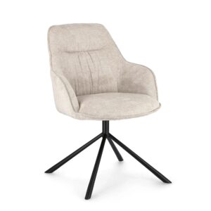 Bolzano Grando Fotel – nogi stalowe, biały kolor, wymiary 59×65 cm, materiał poliester