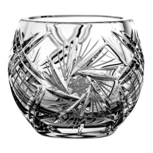 Crystal Julia Mały wazon kryształowy Młynek – wykonany z wysokiej jakości szkła kryształowego, wysokość 9,5 cm, średnica 9 cm