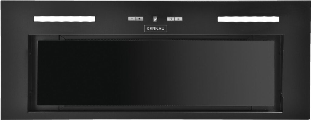 Okap Kernau KBH 0891 B Kitchen Connect – do zabudowy, 90 cm, czarny, stal lakierowana i szkło