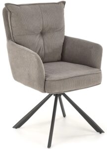 Popielaty fotel obrotowy tapicerowany – Operlo, ergonomiczny, nowoczesny design, wysoka jakość