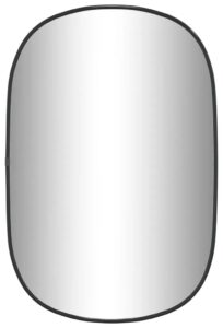 Nowoczesne lustro w czarnej ramie – minimalistyczny design, owalne, 60×40 cm, szkło, PVC