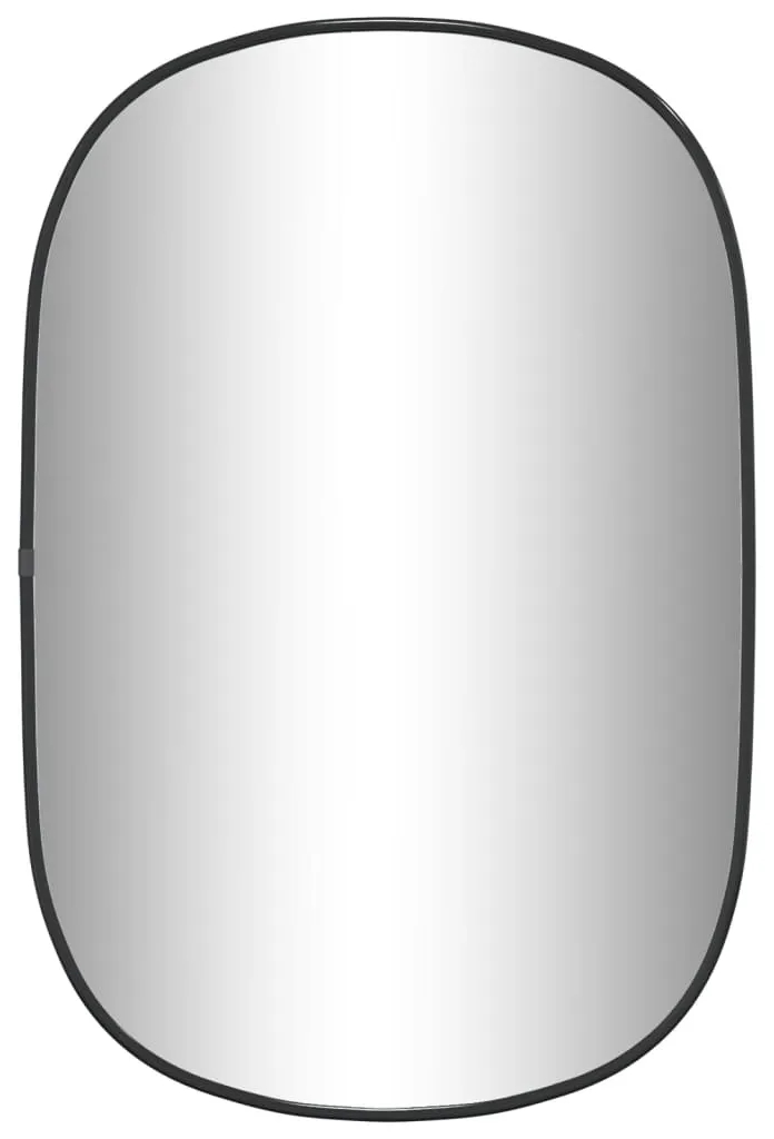 Nowoczesne lustro w czarnej ramie – minimalistyczny design, owalne, 60×40 cm, szkło, PVC