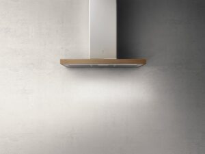 Elica Okap przyścienny BIO WH/A/90 ROVERE – nowoczesny design, wysoka moc pochłaniania, biały + drewno dębina, 90 cm
