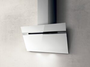Elica Okap przyścienny Stripe WH/A/80 – minimalistyczny design, stal nierdzewna, czarne szkło