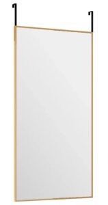 Złote prostokątne lustro wiszące na drzwi W7-L26 – elegancki design, odporne materiały, 30×60 cm