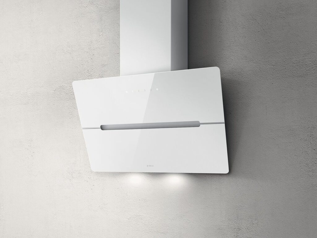 Elica Okap przyścienny Wise WH/A/60 – minimalistyczny design, czarne lub białe szkło, 60-90 cm