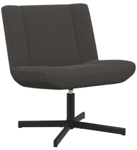 Ciemnoszary tapicerowany fotel obrotowy Wirl – ergonomiczne siedzisko, rotacja 360°, kompaktowe wymiary