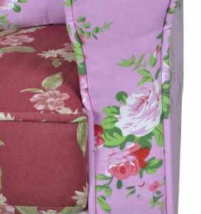Patchworkowy fotel uszak H4-W61 – trwały, komfortowy, stylowy, kwiatowy, materiał Inaros 3S
