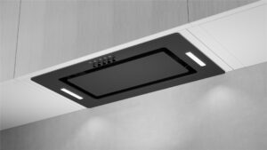 Okap Iceberg Maestro Lite 52 – wydajność 481,7 m3/h, 3 poziomy mocy, czarne szkło, inox