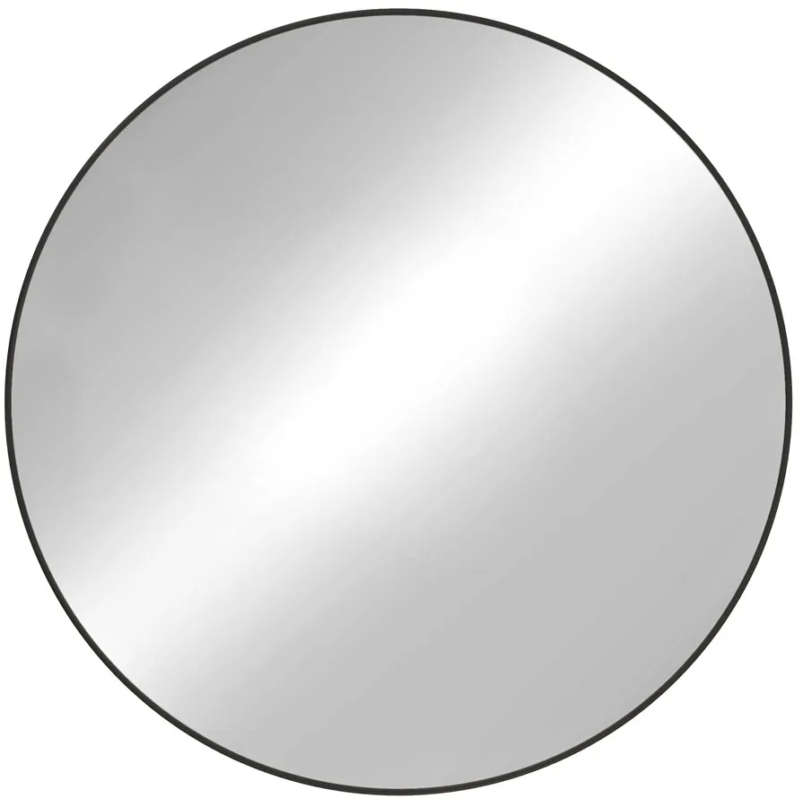 Czarne okrągłe lustro w metalowej ramie D8-G35 – nowoczesny design, czysta tafla, cienka ramka