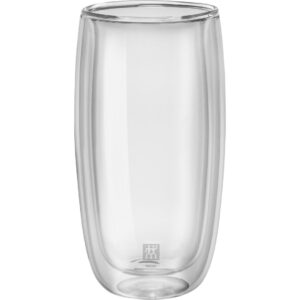ZWILLING SORRENTO Zestaw dwóch szklanek wysokich 474 ml – ergonomiczne, podwójne ścianki, borowo-krzemowe szkło