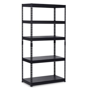 Regał metalowy magazynowy – funkcjonalny, czarny, 90x45x183 cm, 5 półek