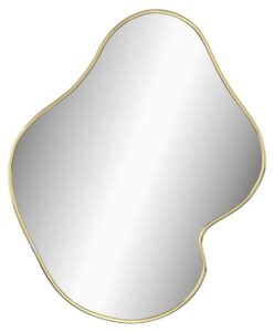 Wiszące lustro ścienne złote 50×40 cm – minimalistyczny design, wysoka wytrzymałość, podwójnie hartowane szkło