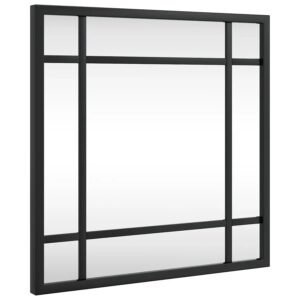 Lustro ścienne Elior – eleganckie, czarne, 30×1.5×30 cm, metalowe i szklane