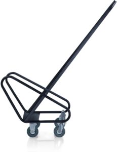Wózek transportowy do krzeseł FILA – metal, czarny, do 10 sztuk