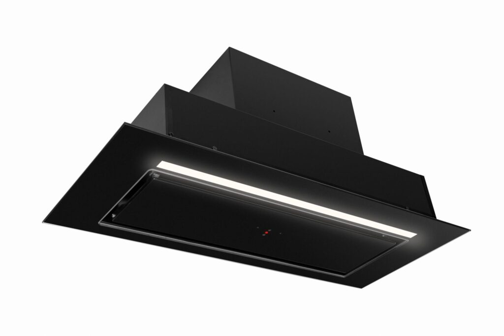 CIARKO Aura Czarny 55 – wentylator kuchenny, energooszczędny, czarny, 55 cm