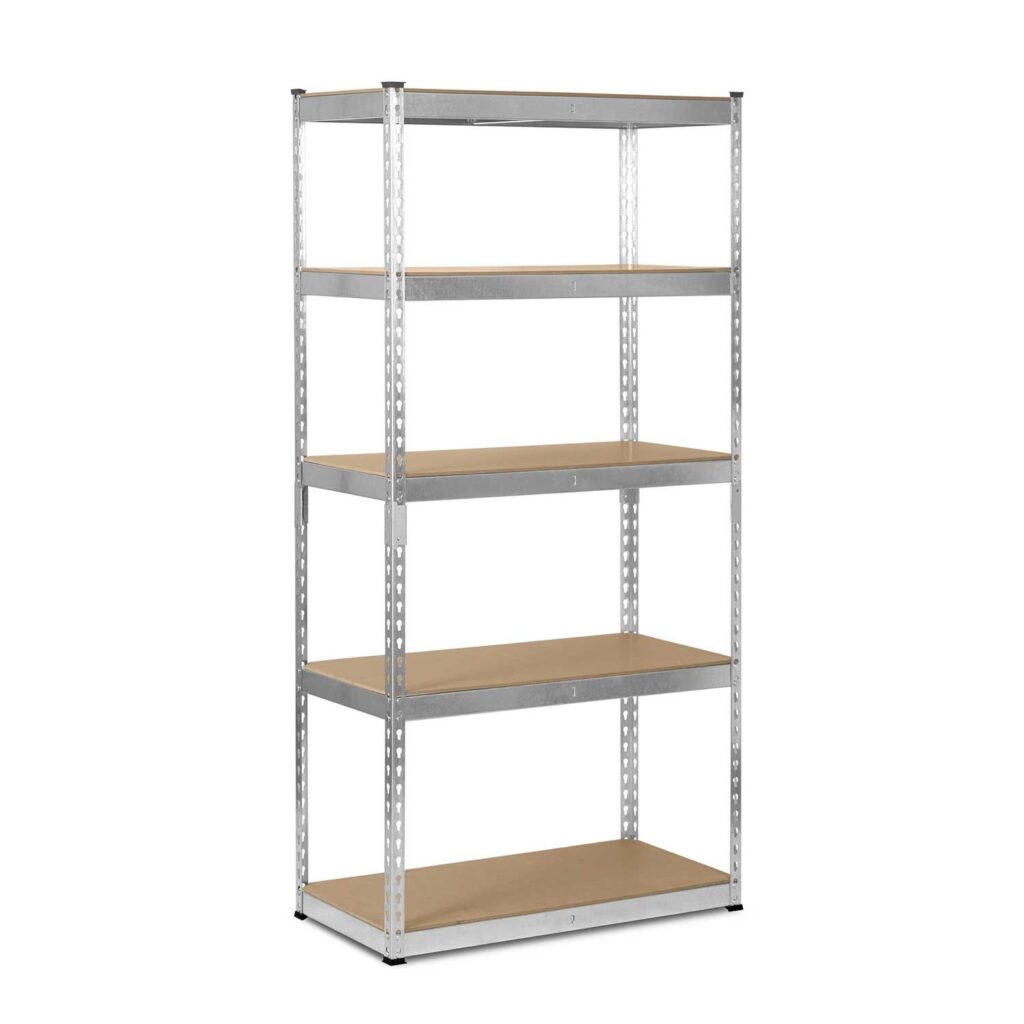 Regał metalowy magazynowy – stabilny i funkcjonalny, srebrny, 90x45x183 cm