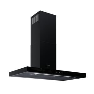 Okap GLOBALO LONATIO 90.1 BLACK – nowoczesny design, funkcjonalność, czarny, stal, szkło