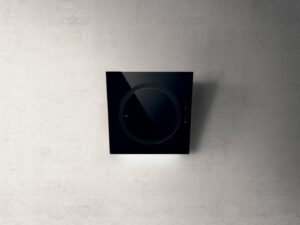 Elica Okap przyścienny OM AIR BL/F/75 – nowoczesny design, czarne szkło, szerokość 75 cm