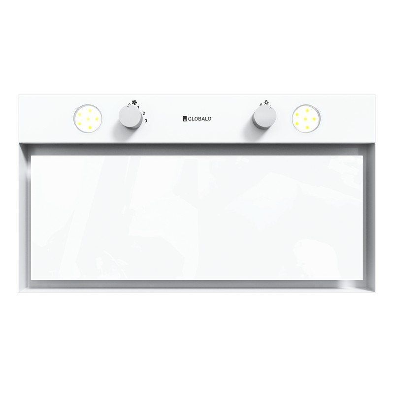 Okap GLOBALO FLOWERI 60.2 WHITE – 3 prędkości, wydajność 570 m3/h, białe hartowane szkło
