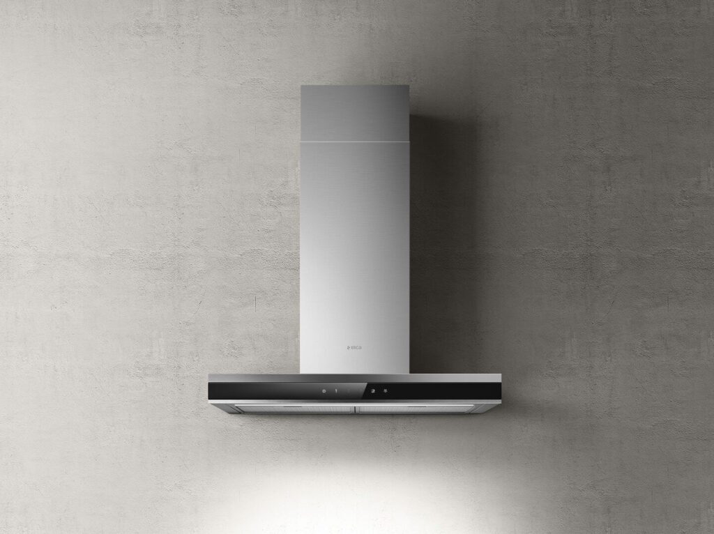 Elica Okap przyścienny ADÉLE BLIX/A/60 – wysoka wydajność, czarny szklany panel, aluminiowa ramka
