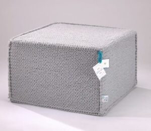 Puf do siedzenia Comfortable Flat grey – wygodny, elegancki, szary, 60x60x35 cm, bawełna