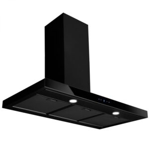 TOFLESZ Etna Czarny Mat 90 850m3/h – okap kominowy, dotykowe sterowanie, aluminiowe filtry