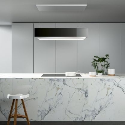 Falmec Levante Circle.Tech Isola 120 – wyciąg szczelinowy, czarny, 120 cm, szkło hartowane