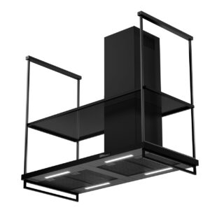BERG Okap Przyścienny FRAME 120 CM – wydajność 800 m3/h, sterowanie elektroniczne, kolor czarny
