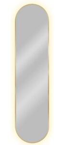 Złote nowoczesne lustro led Elior P8-F72 – owalne, 155×40 cm, podświetlenie LED