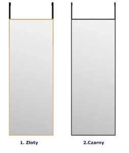 Złote nowoczesne lustro wiszące na drzwi F0-C73 – aluminiowa rama, podwójnie hartowane szkło, 30 cm x 80 cm