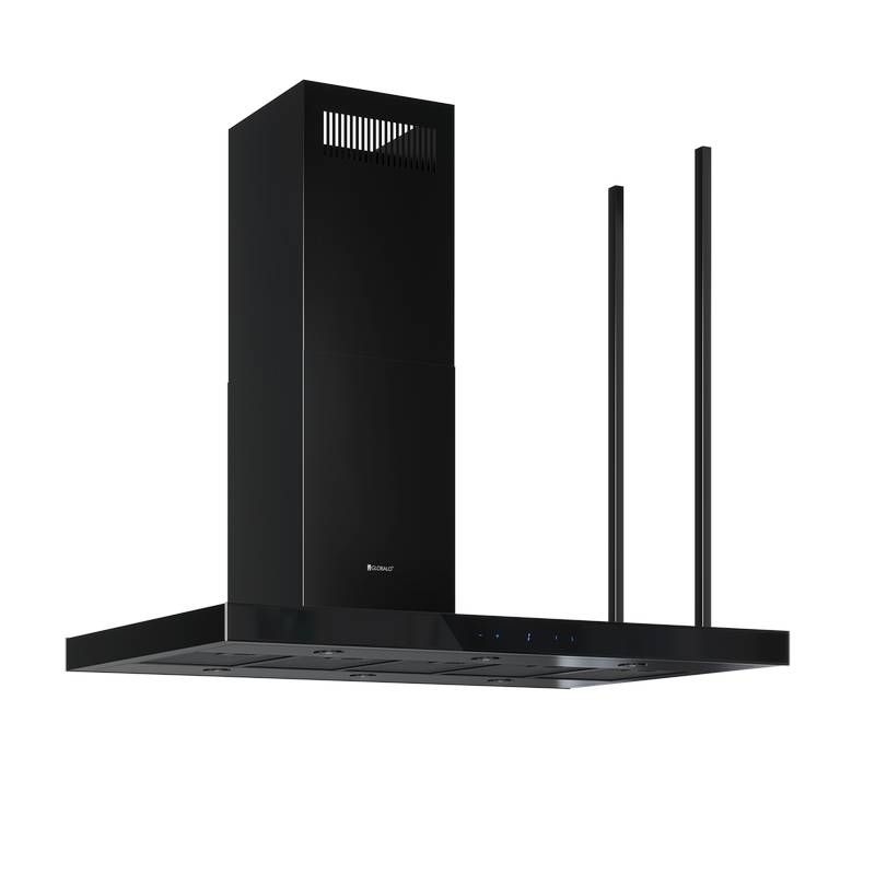 Okap Globalo Noelia Isola 120.1 Black – nowoczesny design, wysoka wydajność, stal i szkło