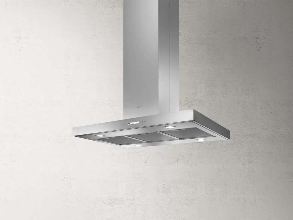 Elica Okap wyspowy SPOT PLUS ISLAND IX/A/90 – moc zasysania 603 m3/h, stal nierdzewna, LED
