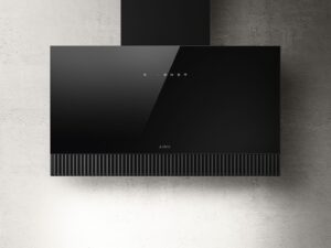 Elica Okap przyścienny SUPER PLAT BL/F/80 – minimalistyczny design, czarne szkło, 80 cm