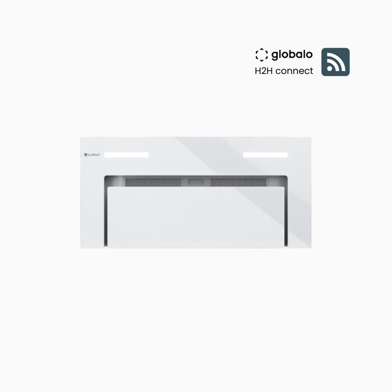Okap GLOBALO GINGERO 60.2 H2H WHITE – bezprzewodowe sterowanie, minimalistyczny design, hartowane szkło