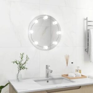 Ścienne okrągłe lustro LED 50cm G6-W49 – ciepłe i zimne światło, srebrne, szkło, aluminium