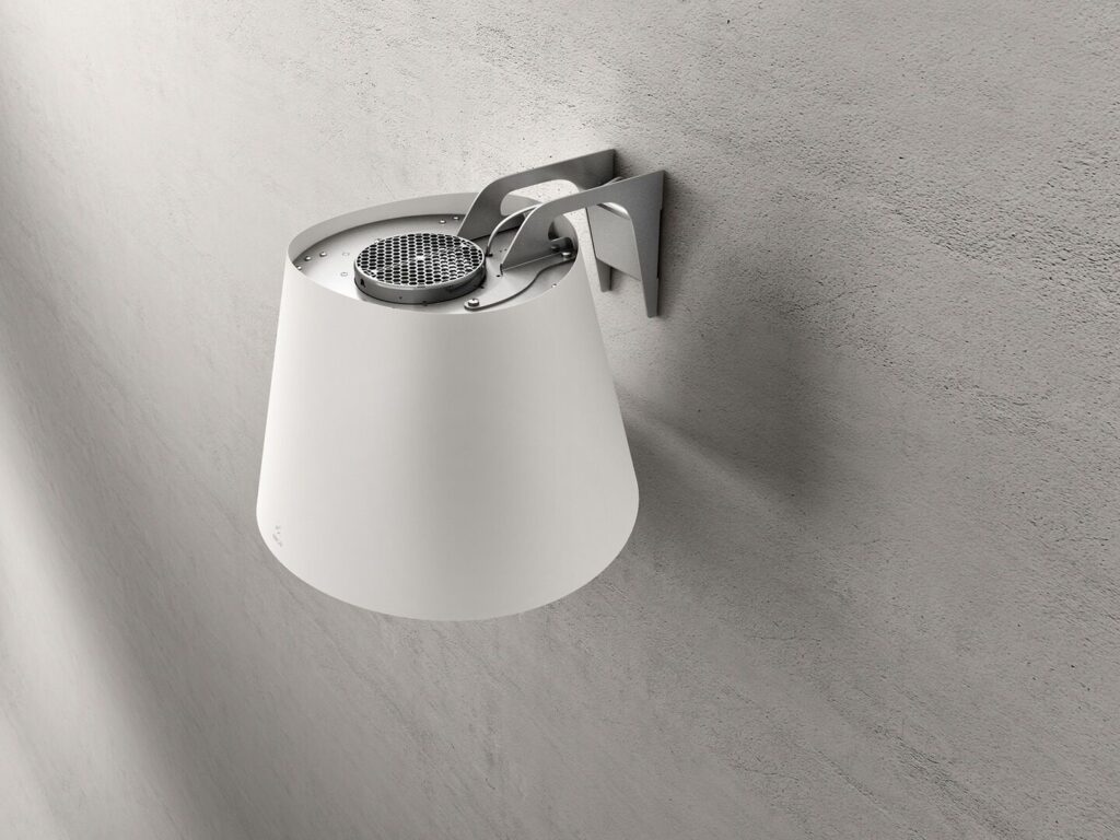 Elica Okap wyspowy Juno WH/F/50 – pochłaniacz, stal nierdzewna, biały, Ø 50 cm