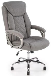 Popielaty tapicerowany fotel obrotowy – Nestino, nowoczesność, komfort, ergonomia, Elior