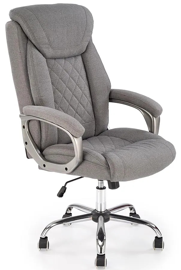 Popielaty tapicerowany fotel obrotowy – Nestino, nowoczesność, komfort, ergonomia, Elior