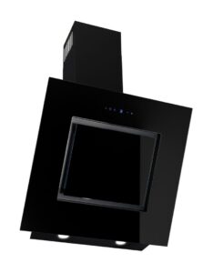 TOFLESZ OK-6 FINEZJA 60CM OKAP KOMINOWY – nowoczesny, minimalistyczny, czarny, stal malowana, szkło hartowane