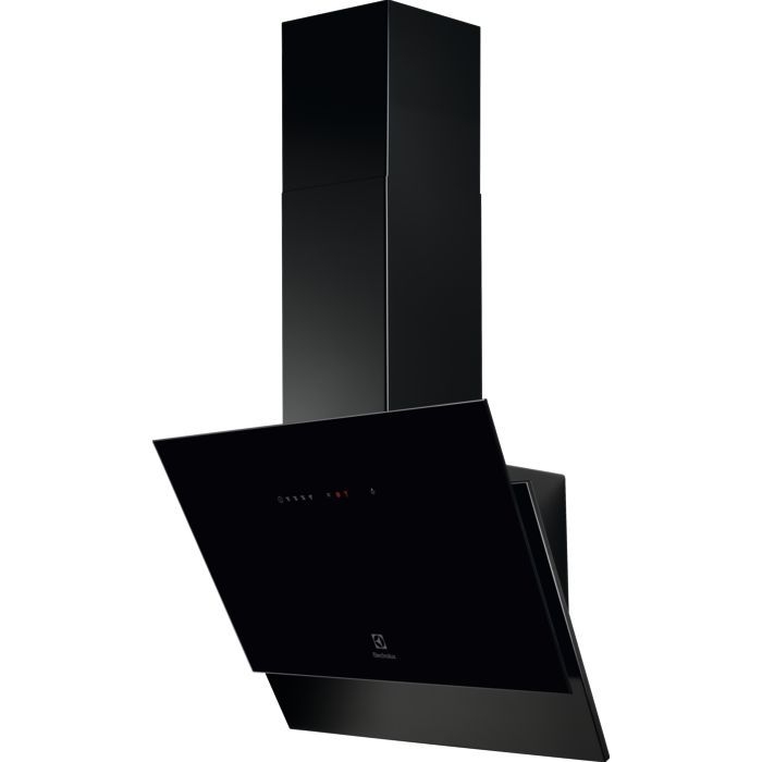 Electrolux LFV616K okap skośny 60 cm – technologia Hob2Hood, czarny, kominowy