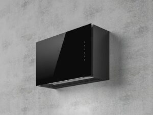 Elica Okap przyścienny RULES BL/F/60 – nowoczesny design, czarne szkło, regulowana głębokość