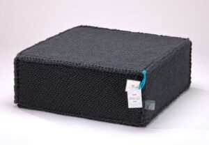 Puf do siedzenia Soft Flat graphite – ręcznie robiony, elastyczny, bawełniany, 60x60x20 cm