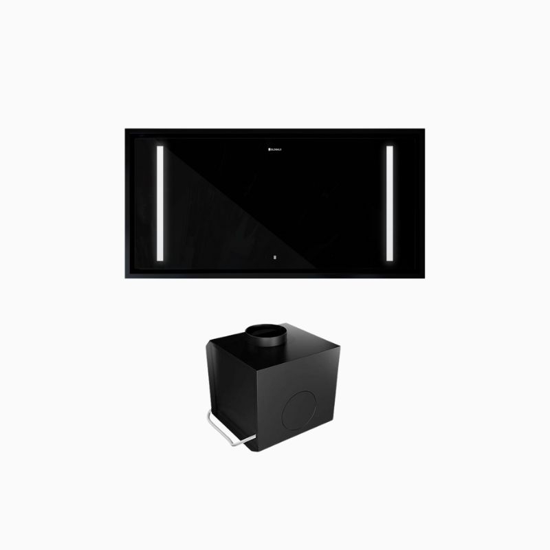 Okap GLOBALO ZENARA 100.1 BLACK + TW 2.1 – maksymalna wydajność 635 m³/h, czarne szkło, zdalne sterowanie